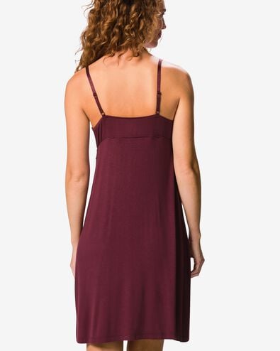 chemise de nuit femme viscose rouge fonc&eacute; rouge fonc&eacute; - 23400724DARKRED - HEMA