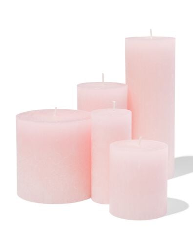 bougie rustique &Oslash;7x19 cm rose p&acirc;le rose p&acirc;le 7 x 19 - 13504109 - HEMA
