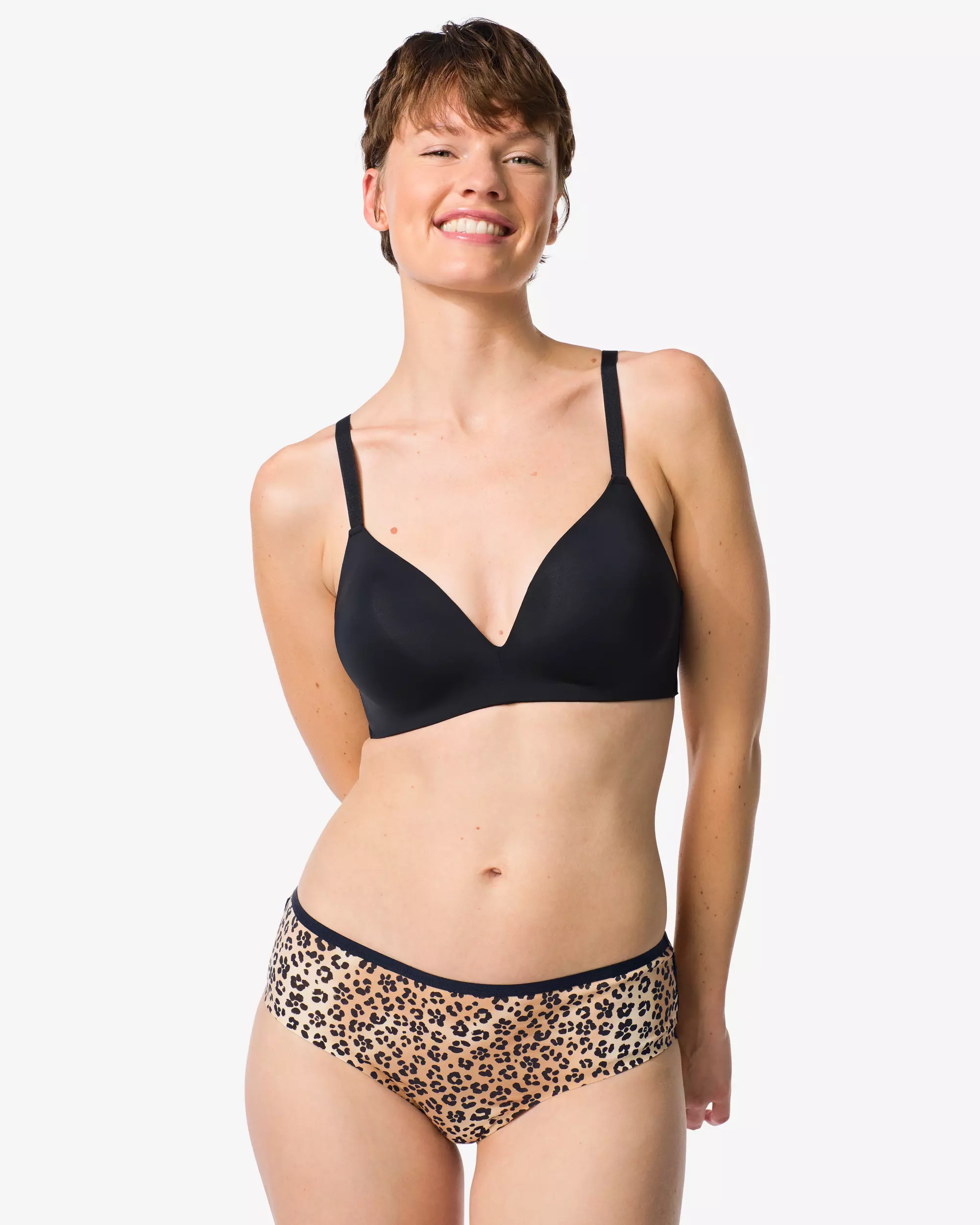 slip hipster femme coton avec dentelle léopard