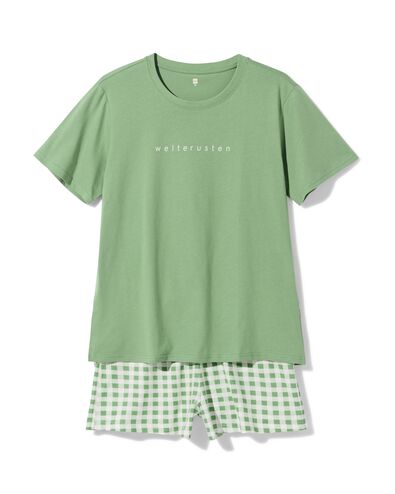 pyjacourt femme jersey carreaux vert vert - 23401560GREEN - HEMA
