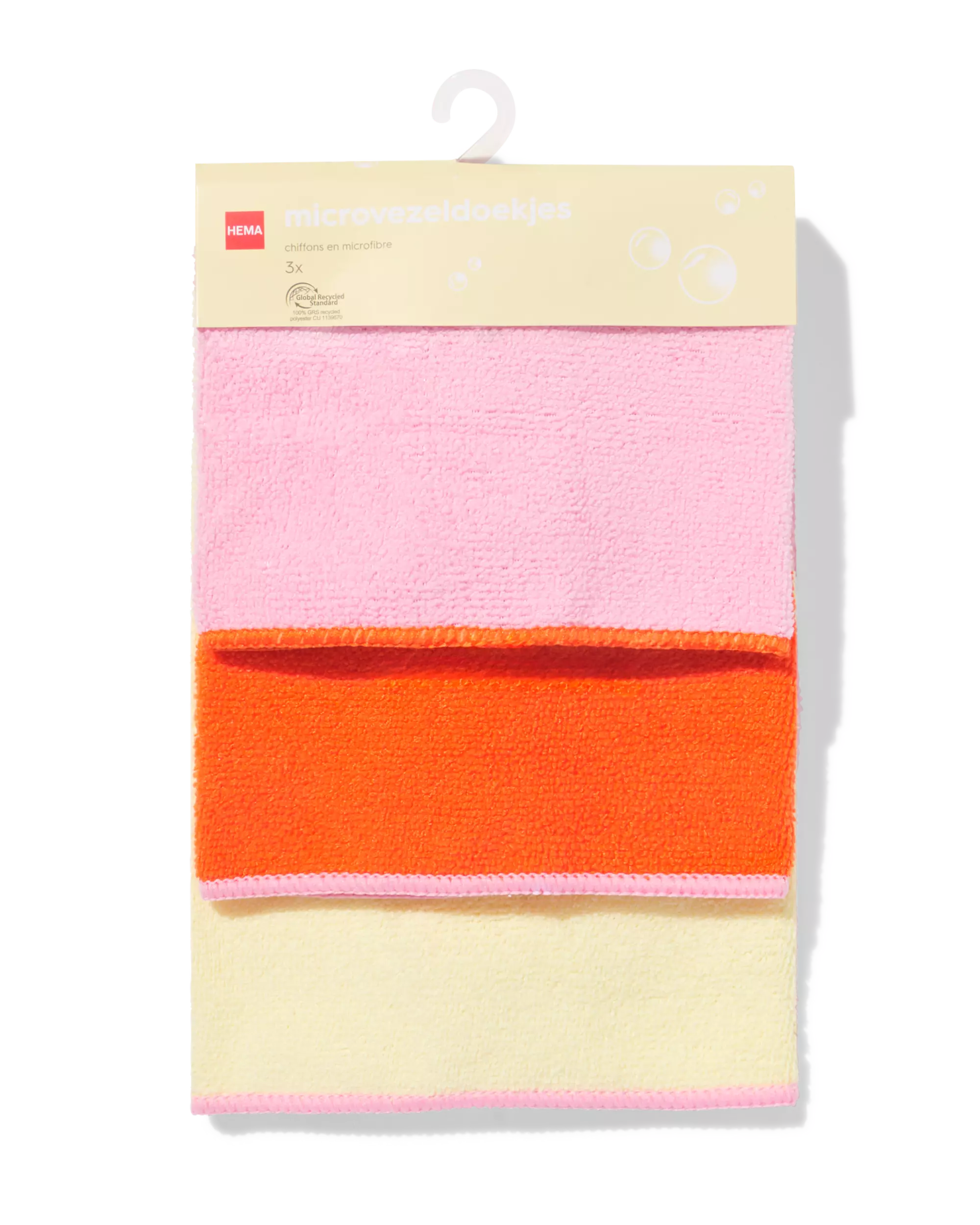 microvezeldoekjes 35x35cm roze - 3 stuks