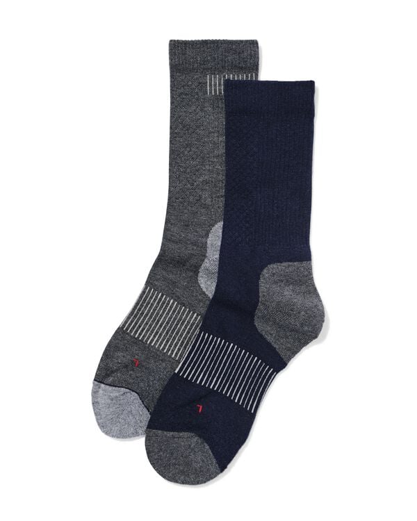 heren wandelsokken wolmix - 2 paar donkerblauw donkerblauw - 4190450DARKBLUE - HEMA