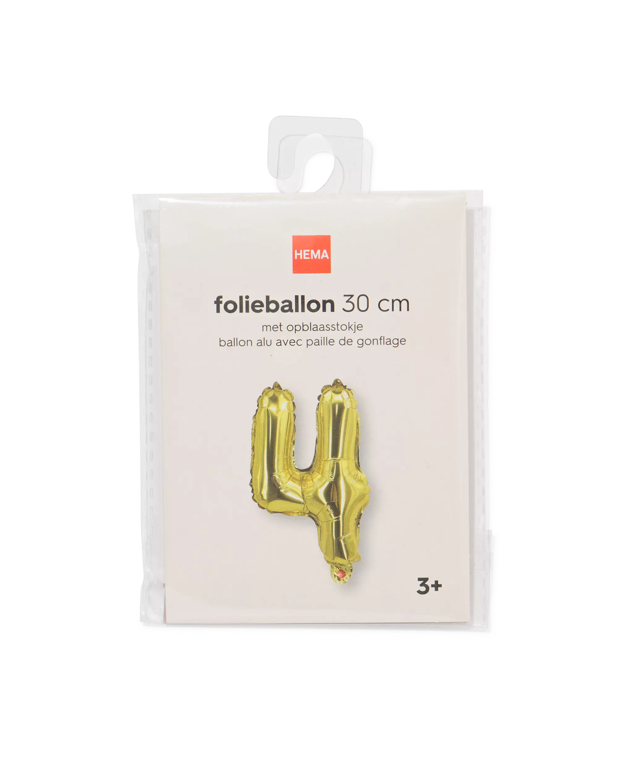 folieballon cijfer 4 30cm goud