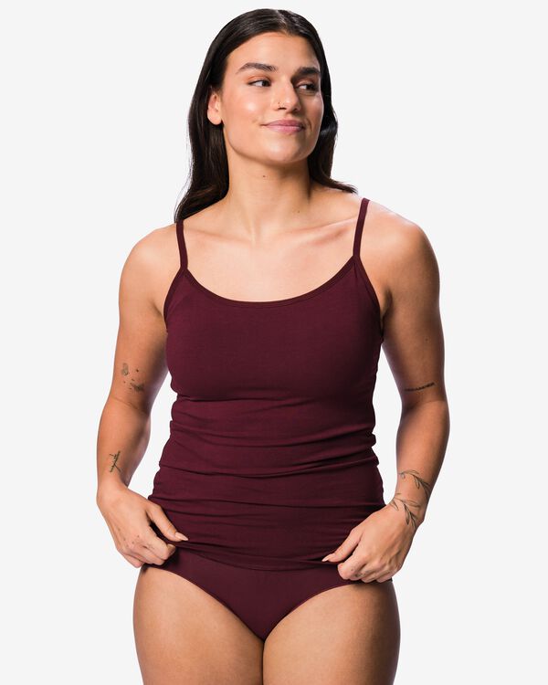 Damen-BH-Top mit integrierten Cups dunkelrot dunkelrot - 19608660DARKRED - HEMA