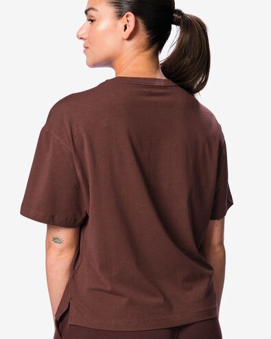 Damen-T-Shirt aus Baumwolle dunkelbraun dunkelbraun - 36004920DARKBROWN - HEMA