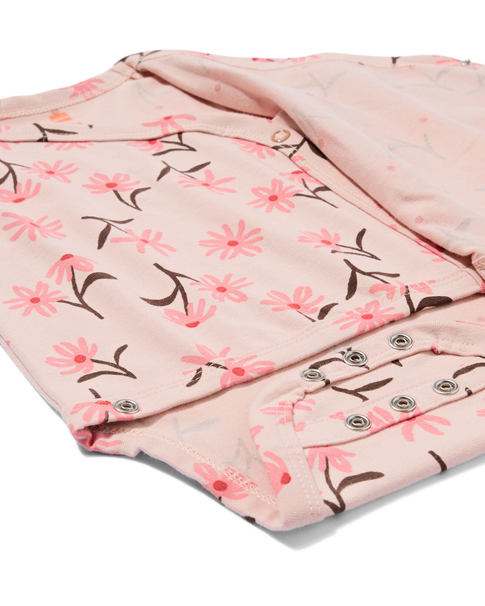 baby meegroei overslagbody rib bloemen roze roze - 33461520PINK - HEMA