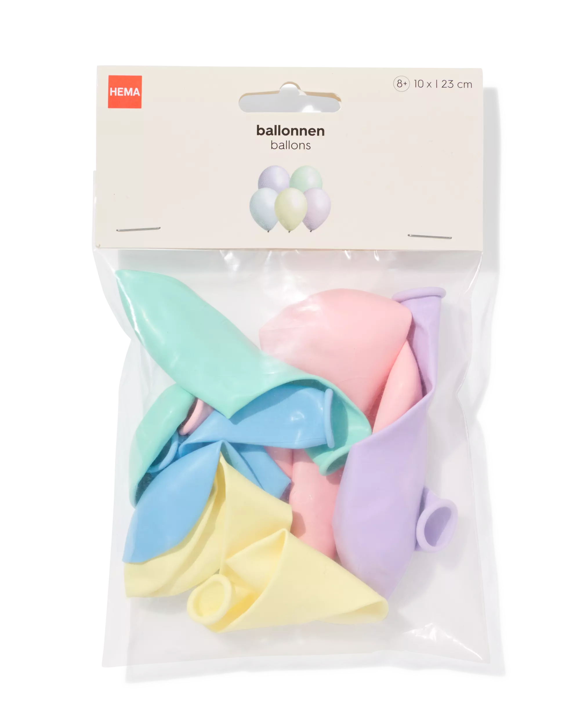 Luftballons 23 cm, pastellfarben – 10 Stück