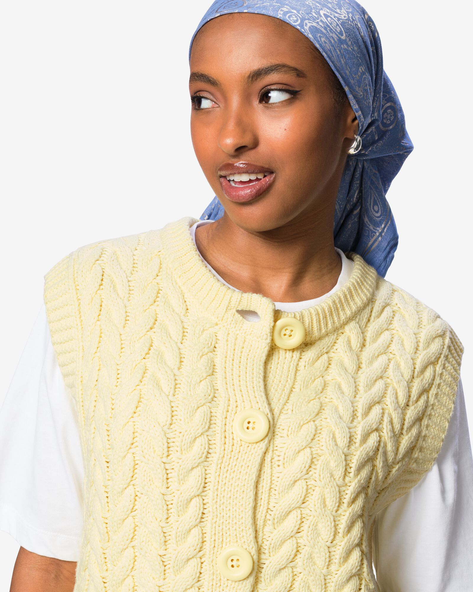 damesspencer Nadine kabel geel geel - 36212980YELLOW - HEMA