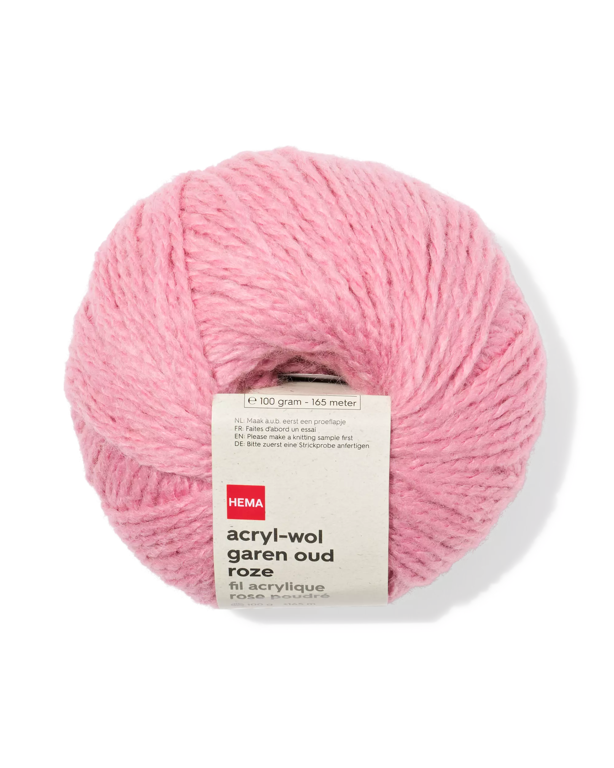 fil de laine acrylique 100 g 165 m vieux rose