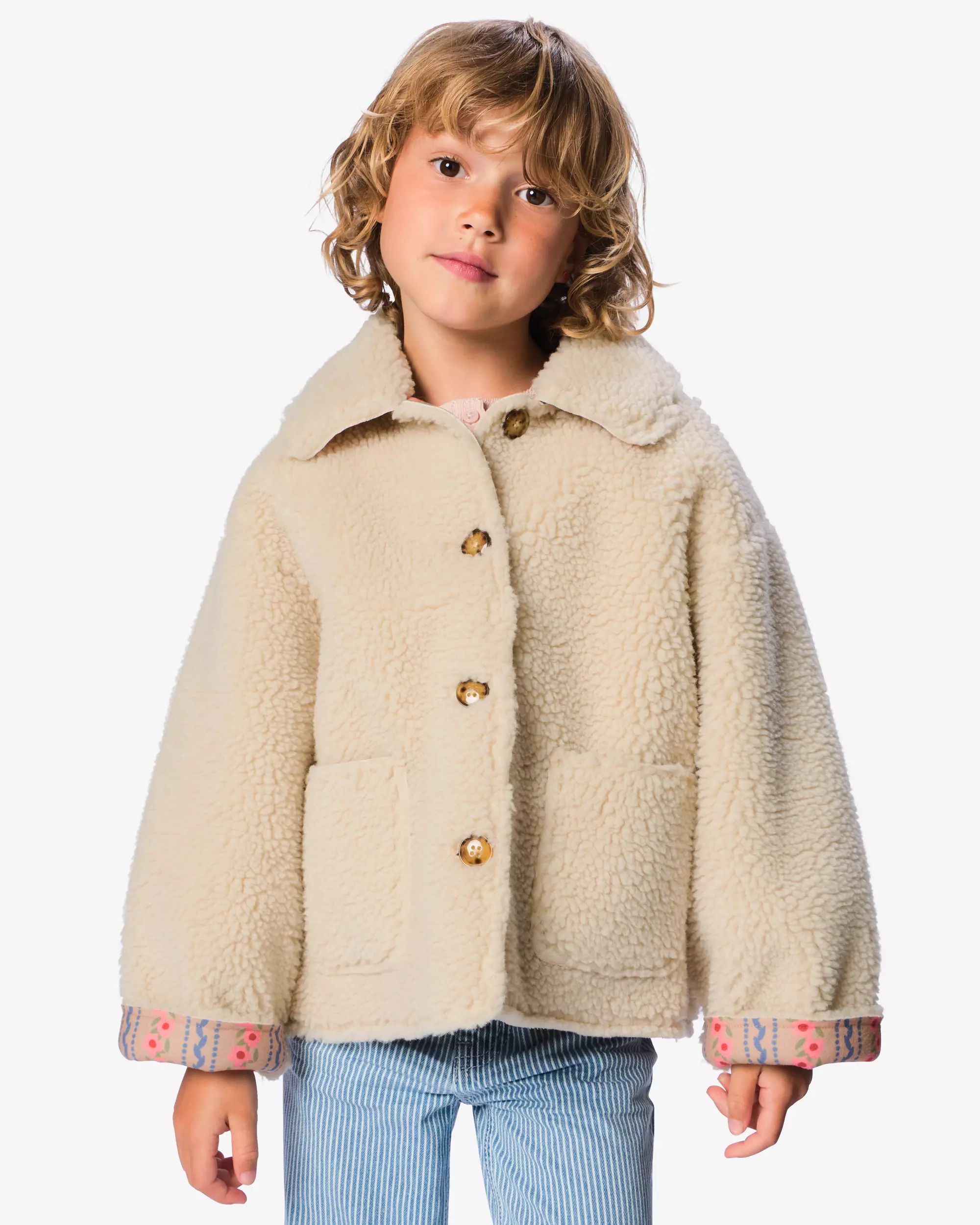 veste enfant pelucheux fleurs