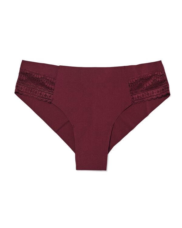 damesbrazilian micro met kanten inzet donkerrood