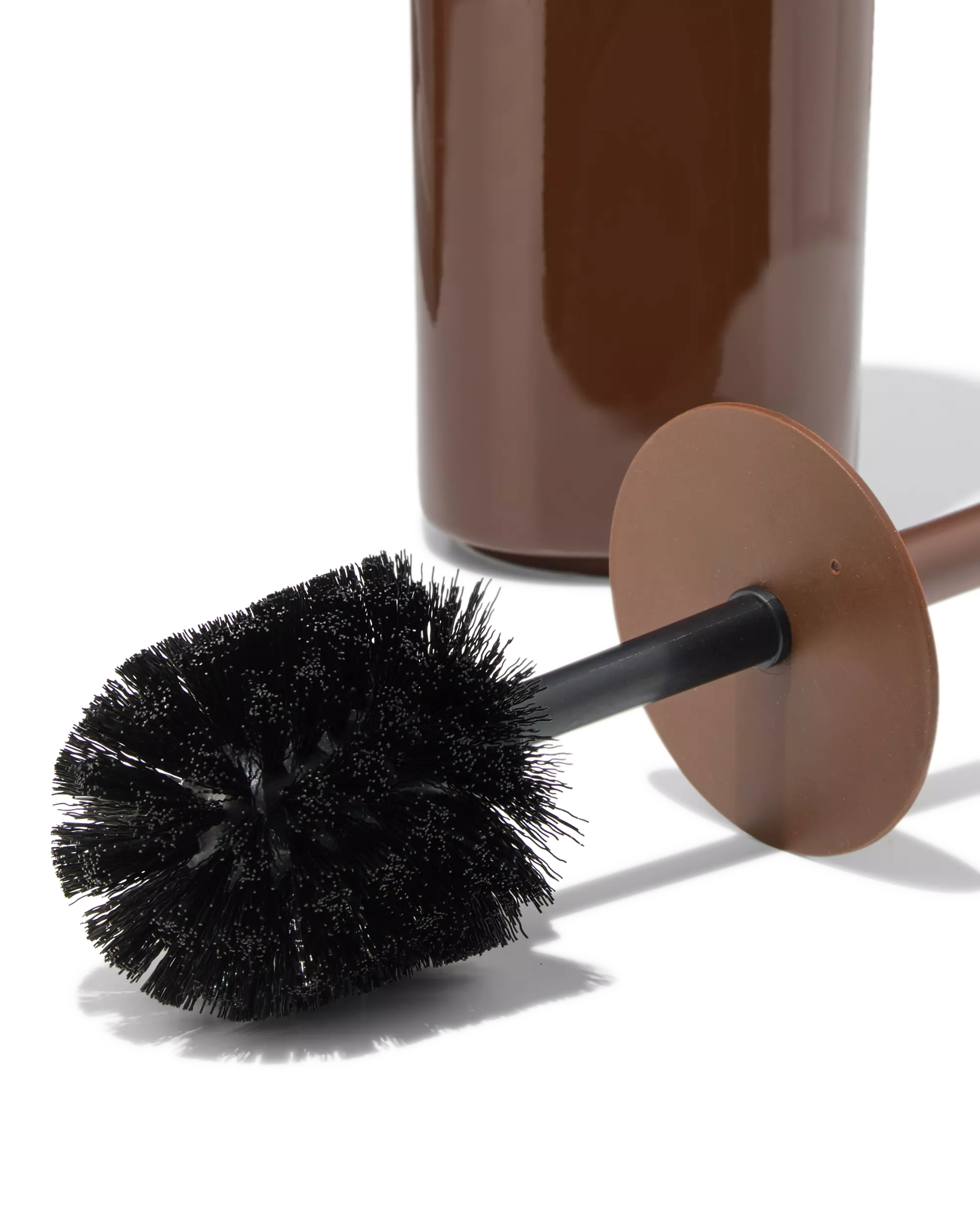 toiletborstel en houder ⌀10.5x19cm keramiek bruin