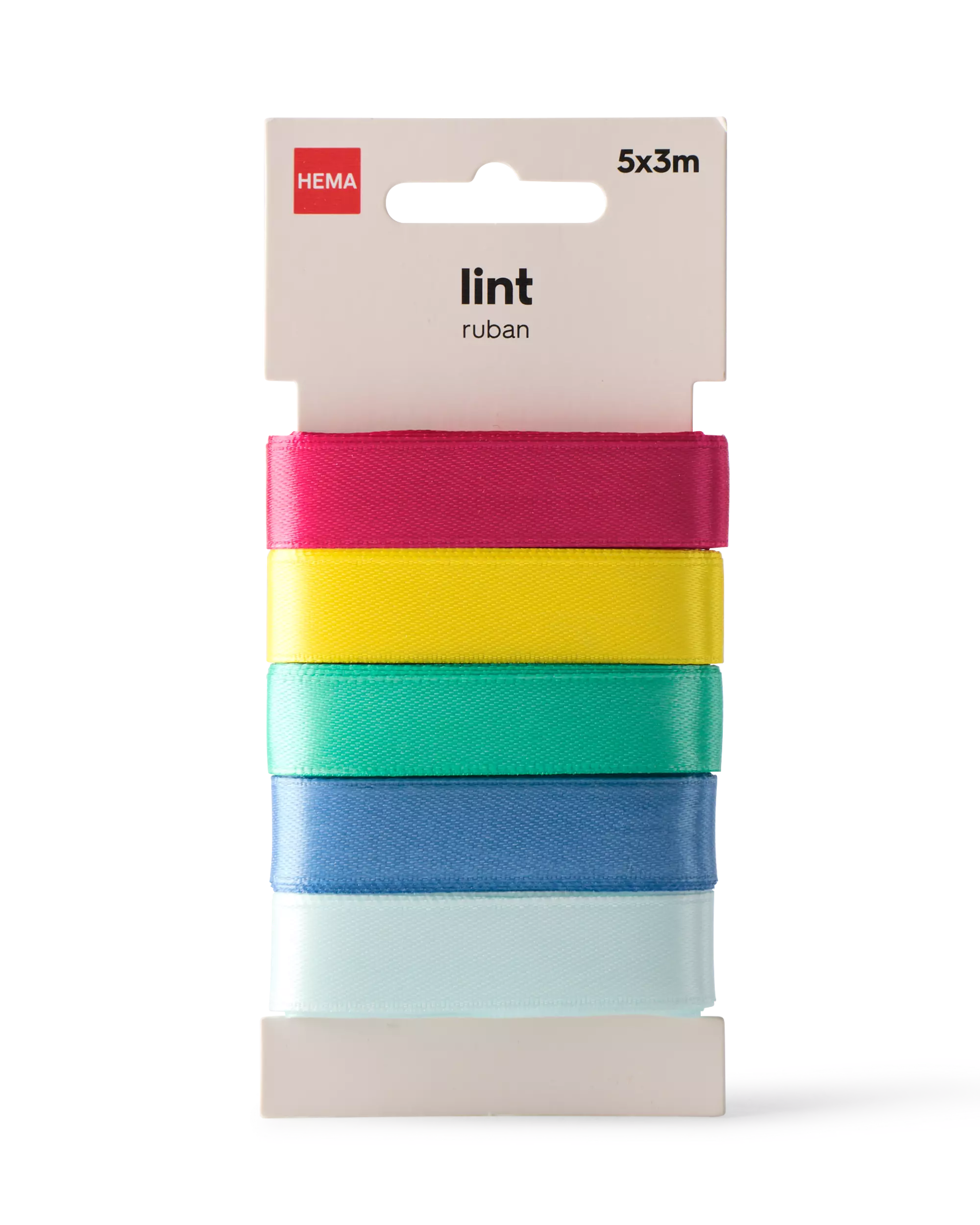 ruban 3 m satin confetti - 5 pièces