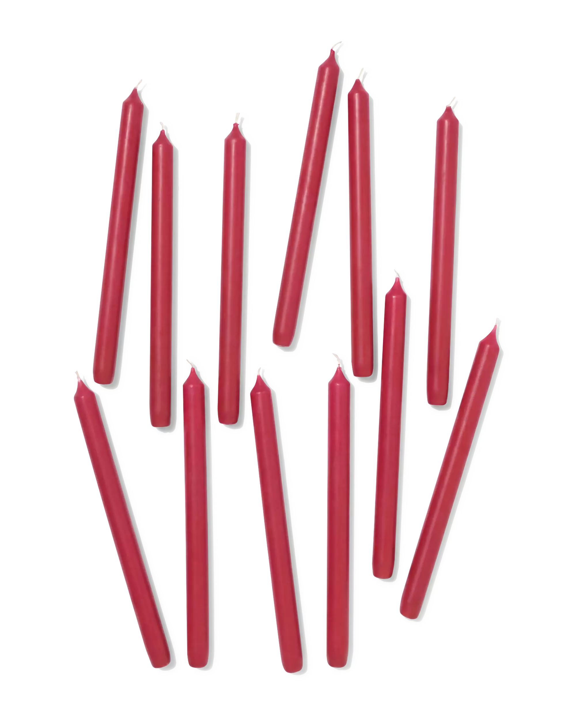 12er-Pack lange Haushaltskerzen, Ø 2.2 x 29 cm, dunkelrot