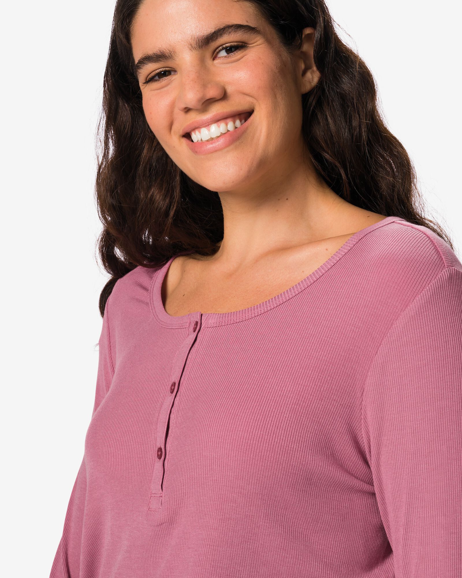 pyjama pour femme en modal c&ocirc;tel&eacute; rose rose - 23401163PINK - HEMA