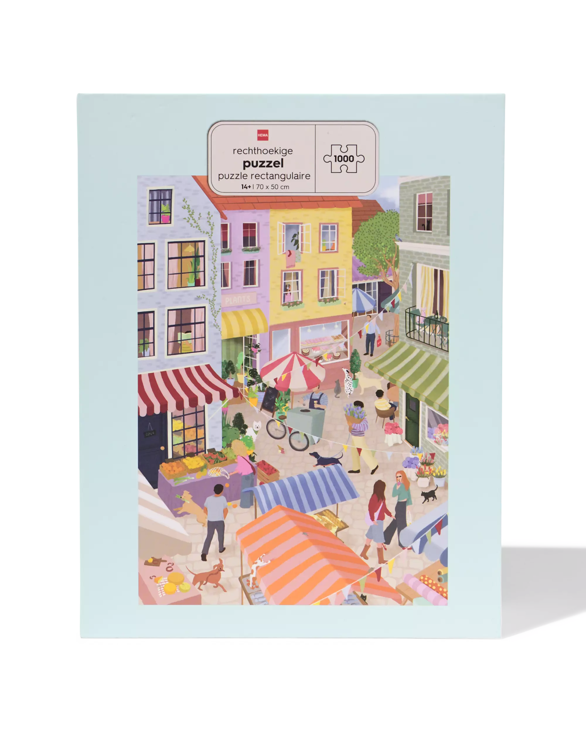 puzzel 70x50cm 1000 stukjes stadsmarkt 