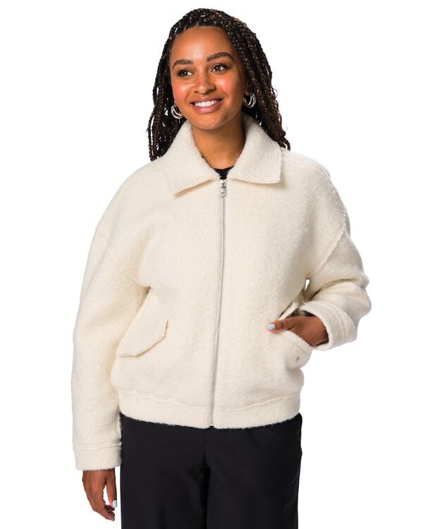 Damenjacke, Blouson eierschalenfarben eierschalenfarben - 36214180OFFWHITE - HEMA