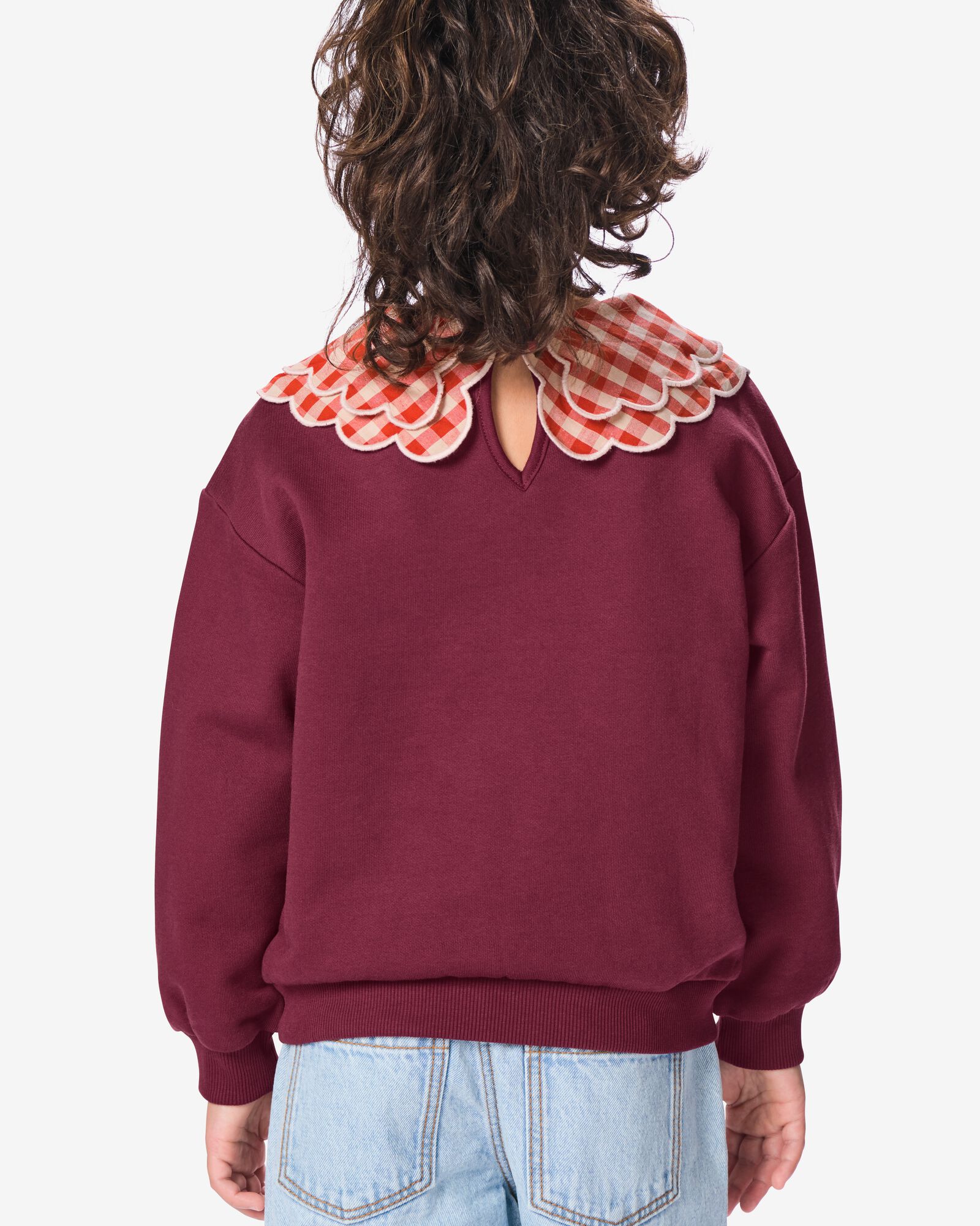 Kinderpullover aus Sweatstoff bordeauxrot bordeauxrot - 30878201BURGUNDYRED - HEMA