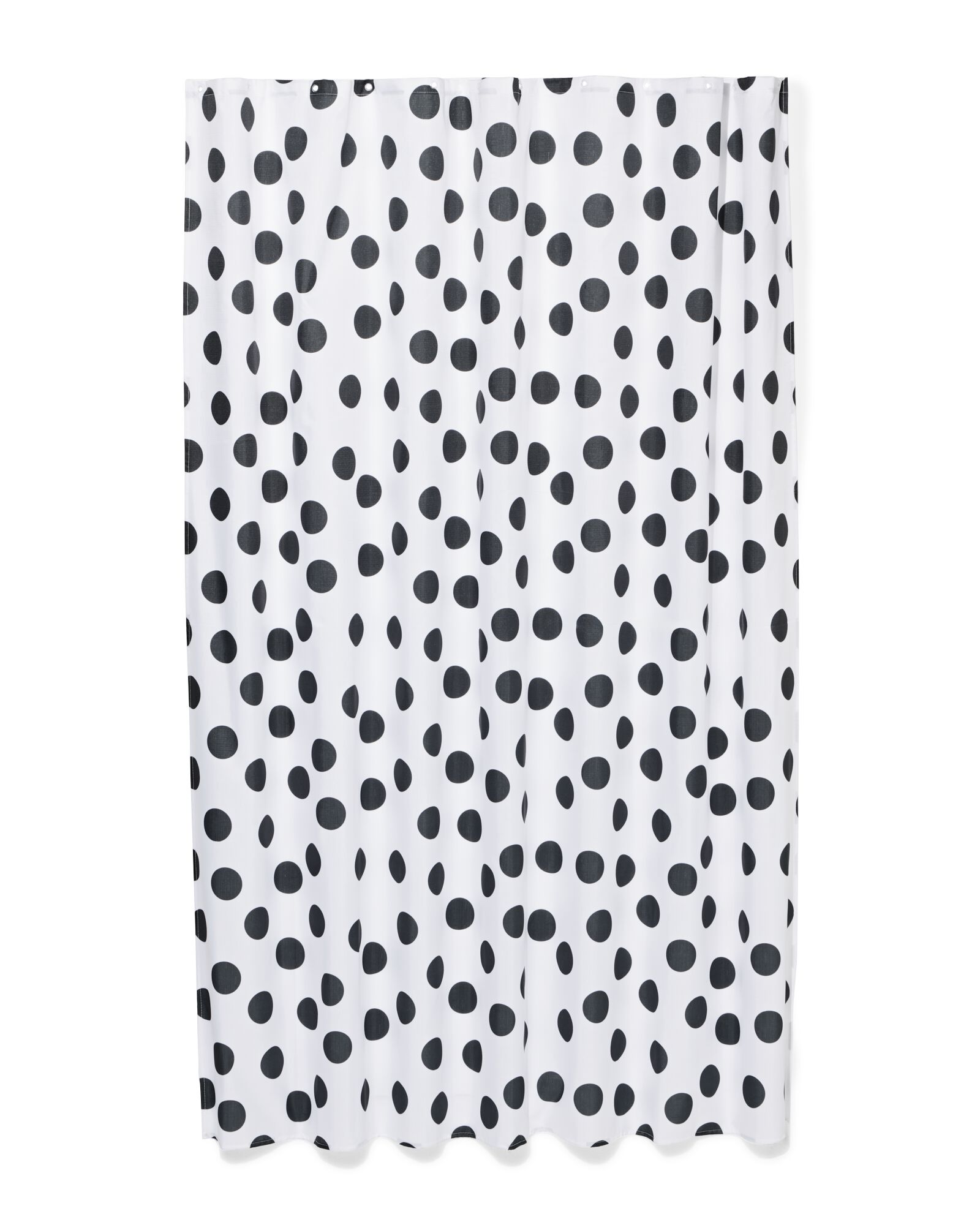 douchegordijn 180x200cm stippen zwart - 80330057 - HEMA