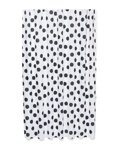 douchegordijn 180x200cm stippen zwart - 80330057 - HEMA