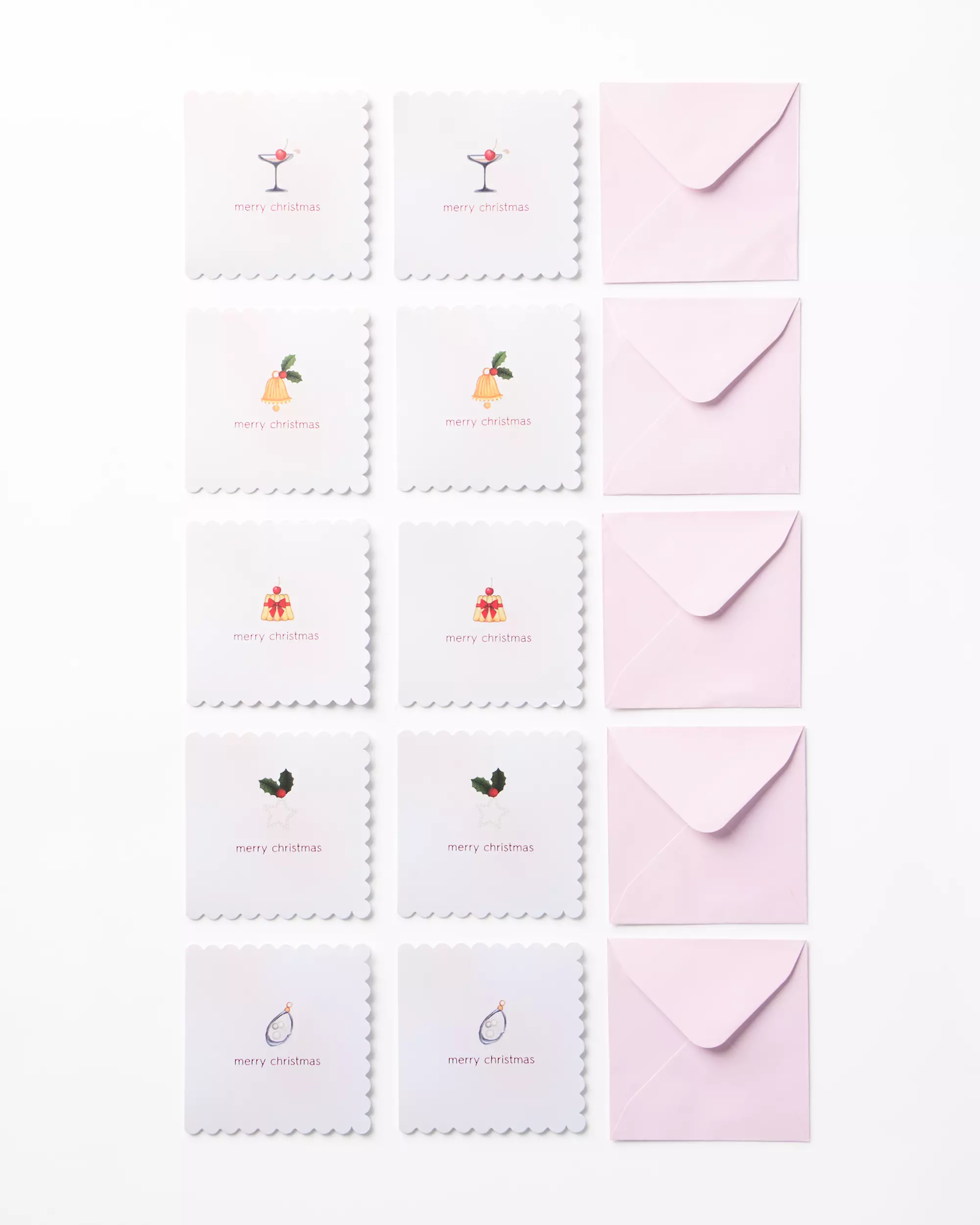 cartes de Noël cocktail - 10 pièces