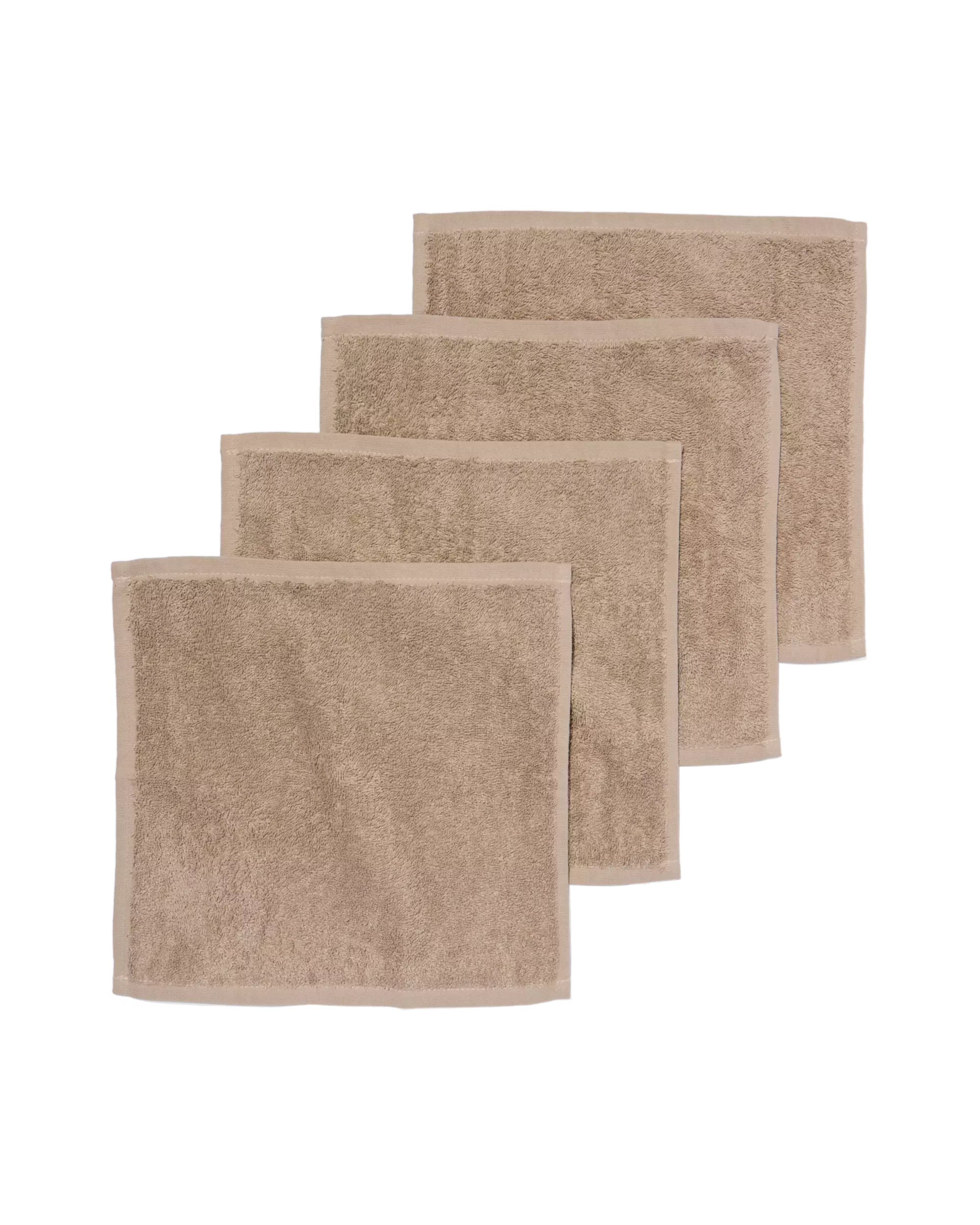 4 serviettes pour le visage 30x30 taupe - qualité épaisse