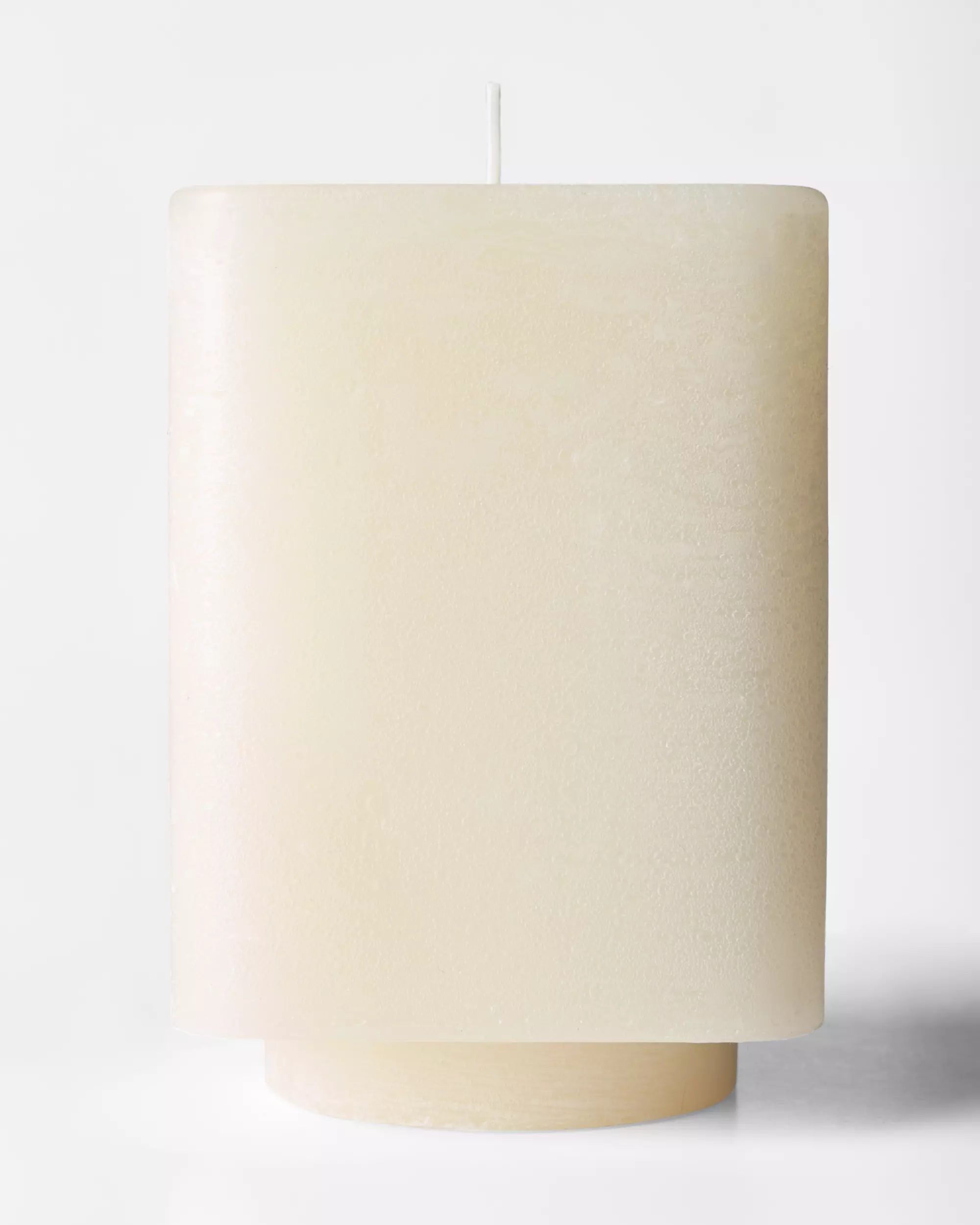 bougie cylindrique 9x9x13cm rustique ivoire