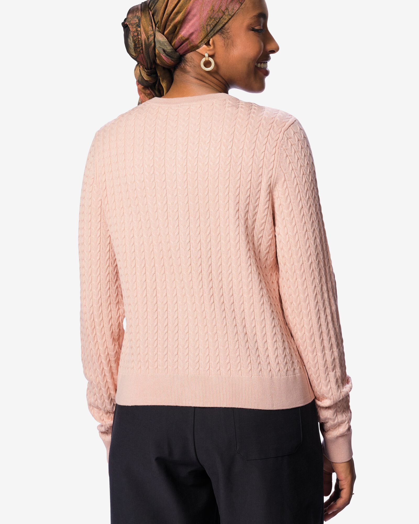 damesvest Livia kabel roze roze - 36213870PINK - HEMA