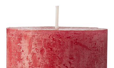 bougie rustique - 19x7 cm - rouge fonc&eacute; - 13503265 - HEMA
