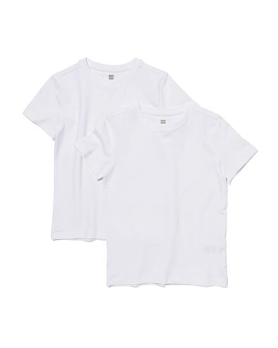 2 t-shirts pour enfant - coton bio blanc blanc - 30729401WHITE - HEMA