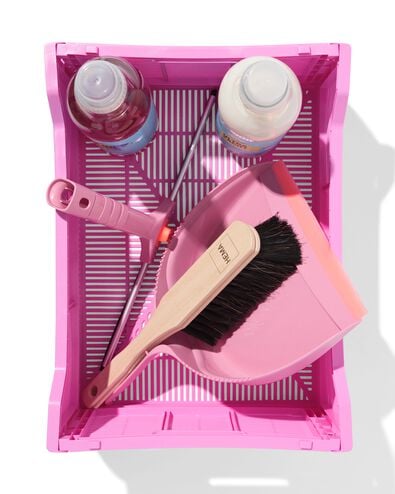 caisse pliable &agrave; lettres recycl&eacute;e M rose rose M  30 x 40 x 17 - 39810405 - HEMA