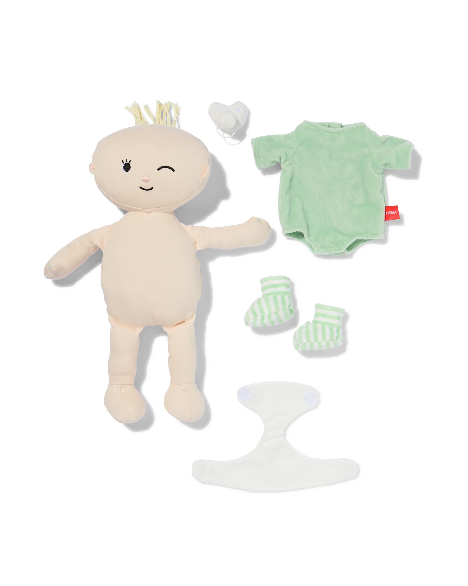 Kuschelige Babypuppe, Gr&uuml;n - 15100602 - HEMA