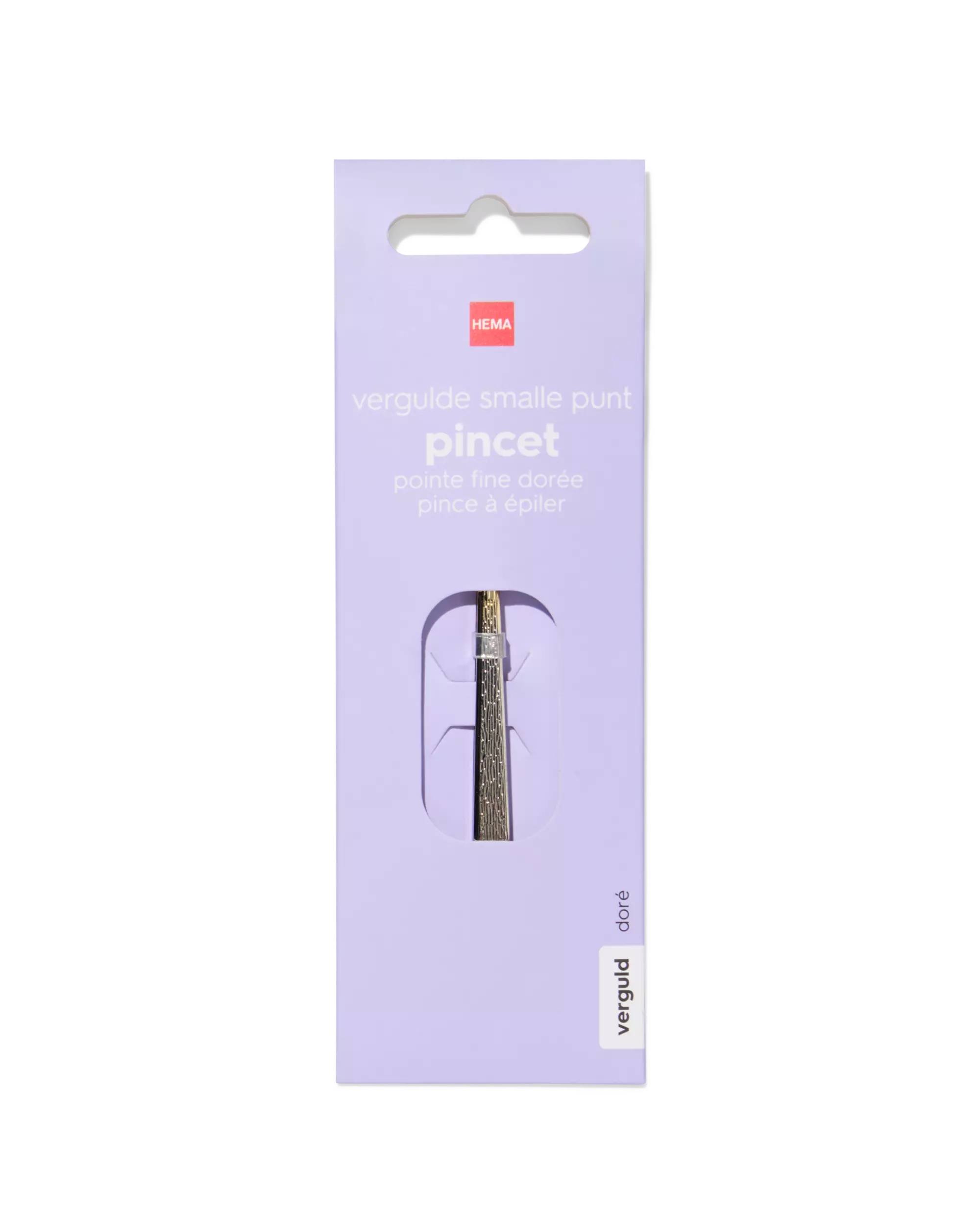 pince à épiler avec pointe fine dorée