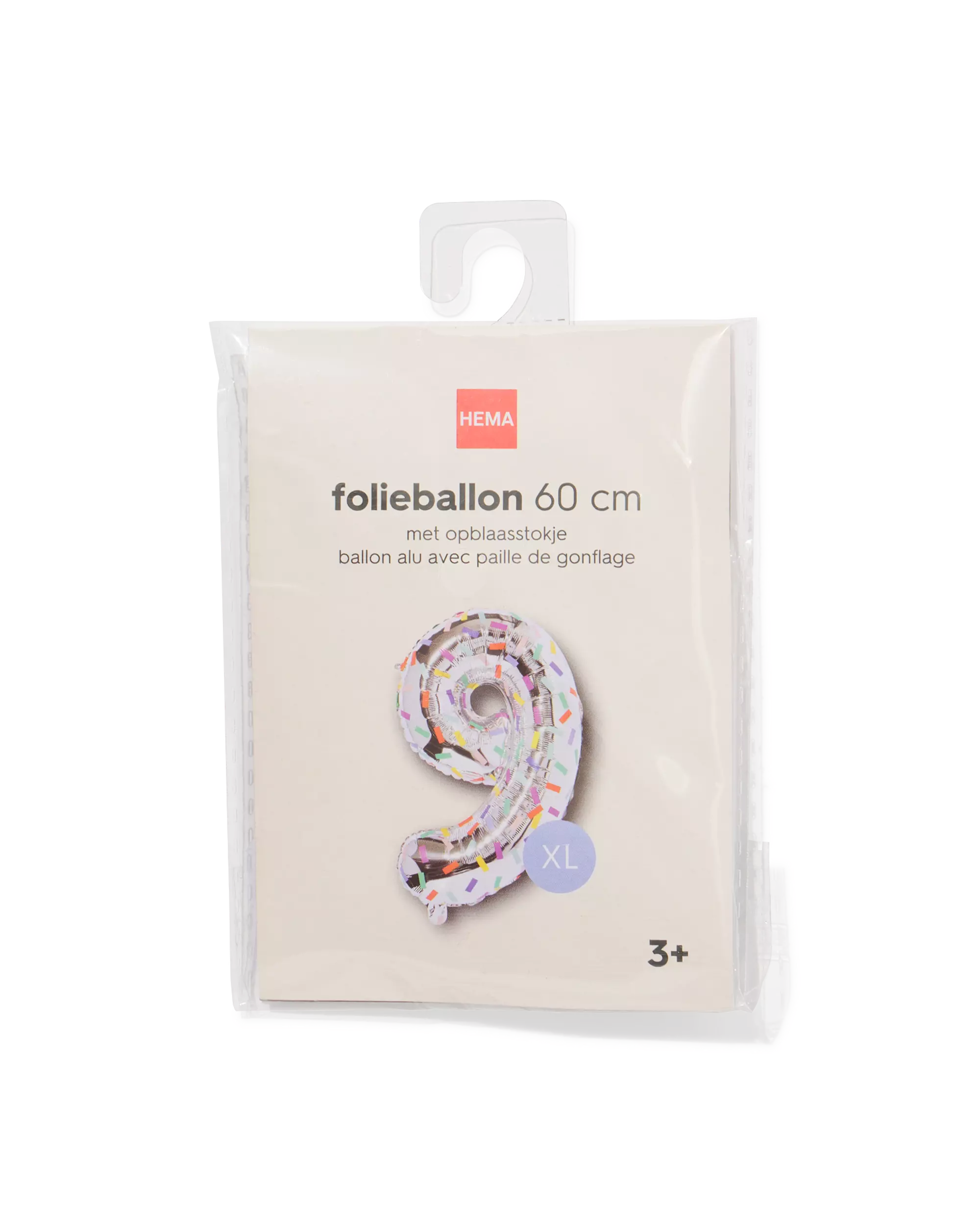 ballon alu chiffre 9 60cm confetti