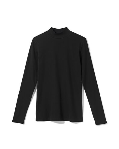 t-shirt femme Clara c&ocirc;tel&eacute; coton noir noir - 36307780BLACK - HEMA