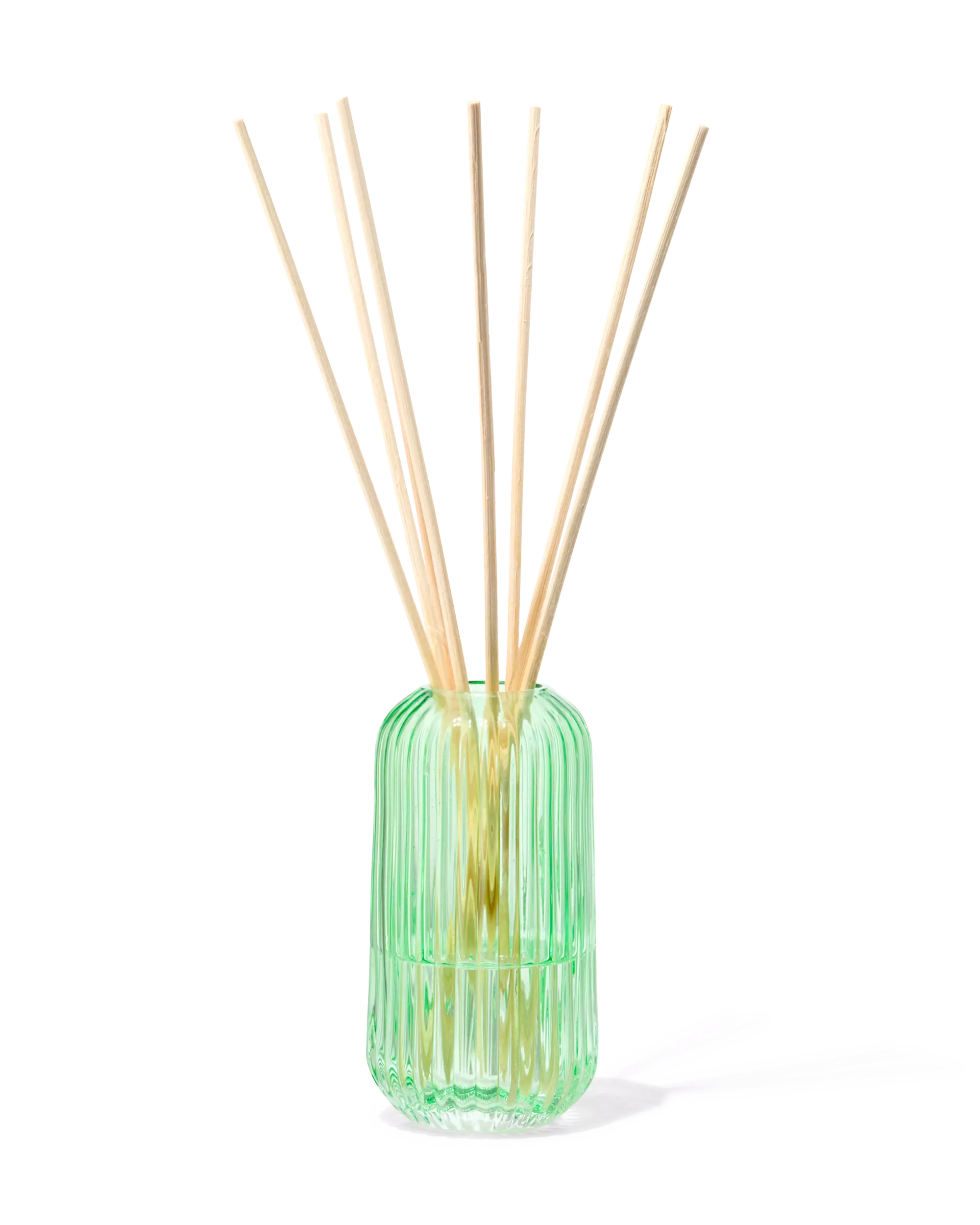 vase pour bâtonnets parfumés ⌀5,5x11cm verre nervuré vert