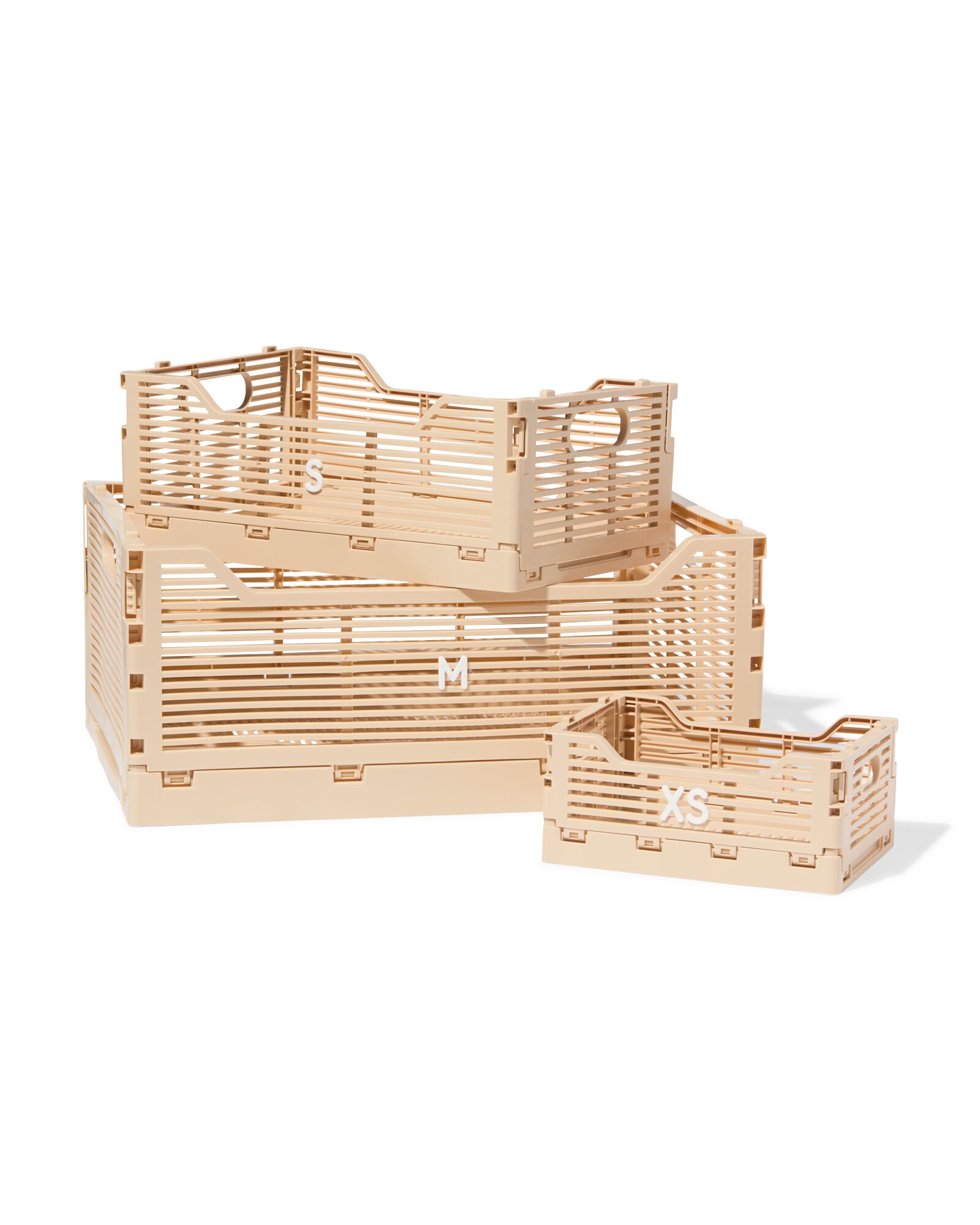 caisse pliable &agrave; lettres recycl&eacute;e beige beige - 39800025BEIGE - HEMA