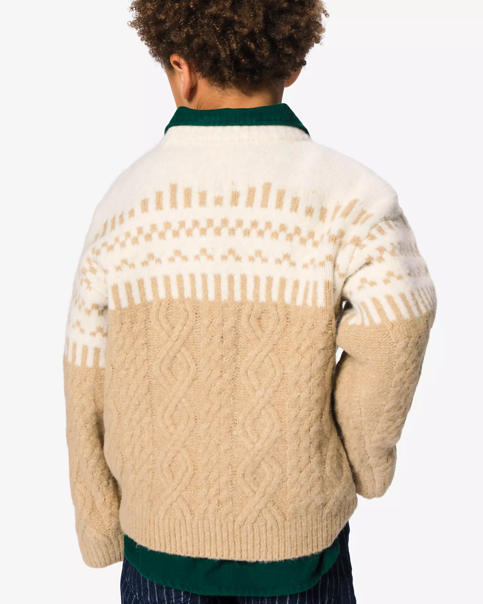 Kinderpullover aus Grobstrick mit Norwegermuster