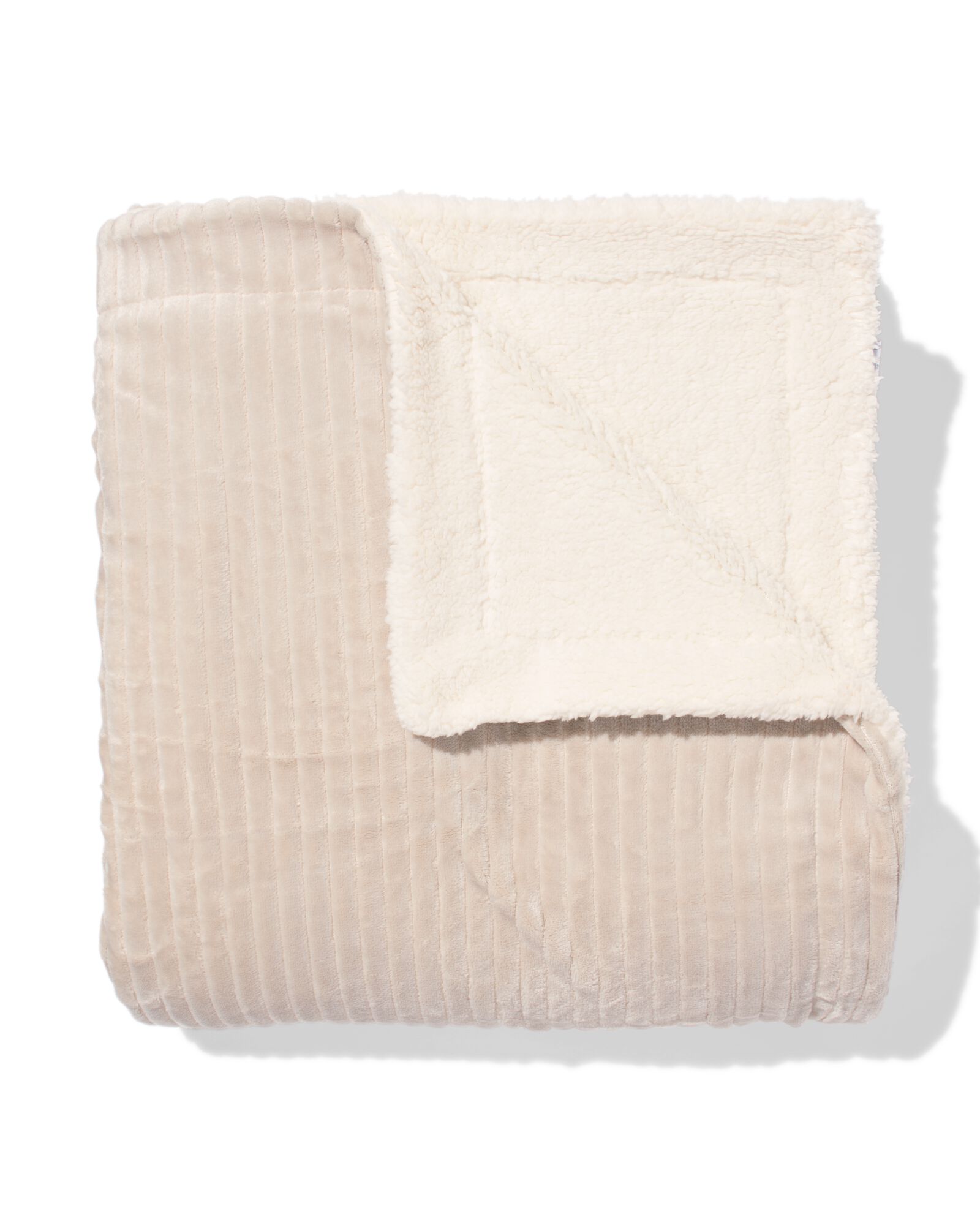 plaid 150x130cm sherpa beige - 7326228 - HEMA