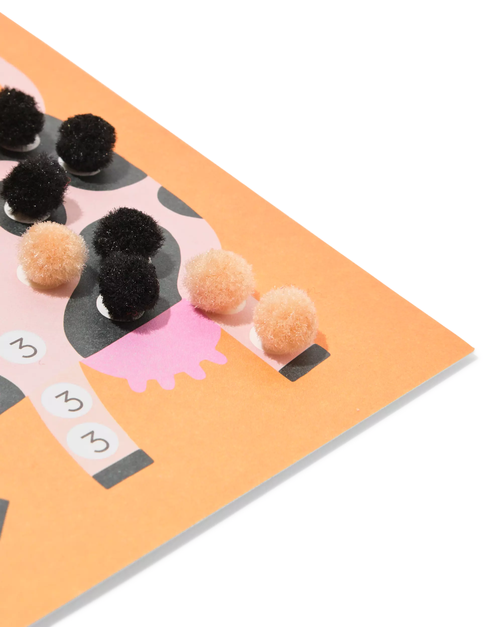 kaartjes versieren met pompoms boerderij