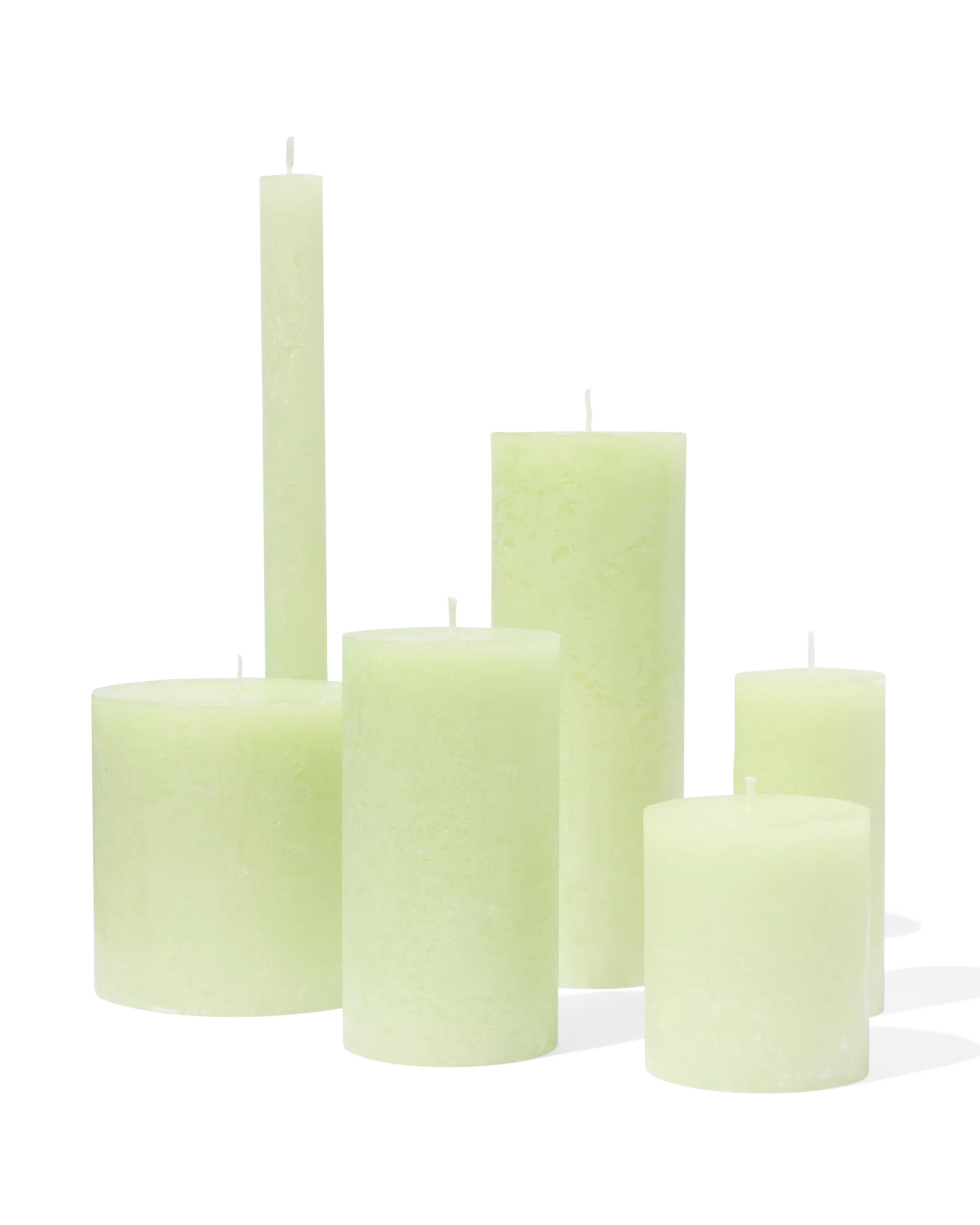 bougie rustique Ø 7x19 vert clair