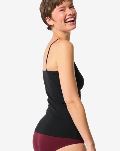 dameshemd spaghettibandjes met kant zwart zwart - 19691224BLACK - HEMA