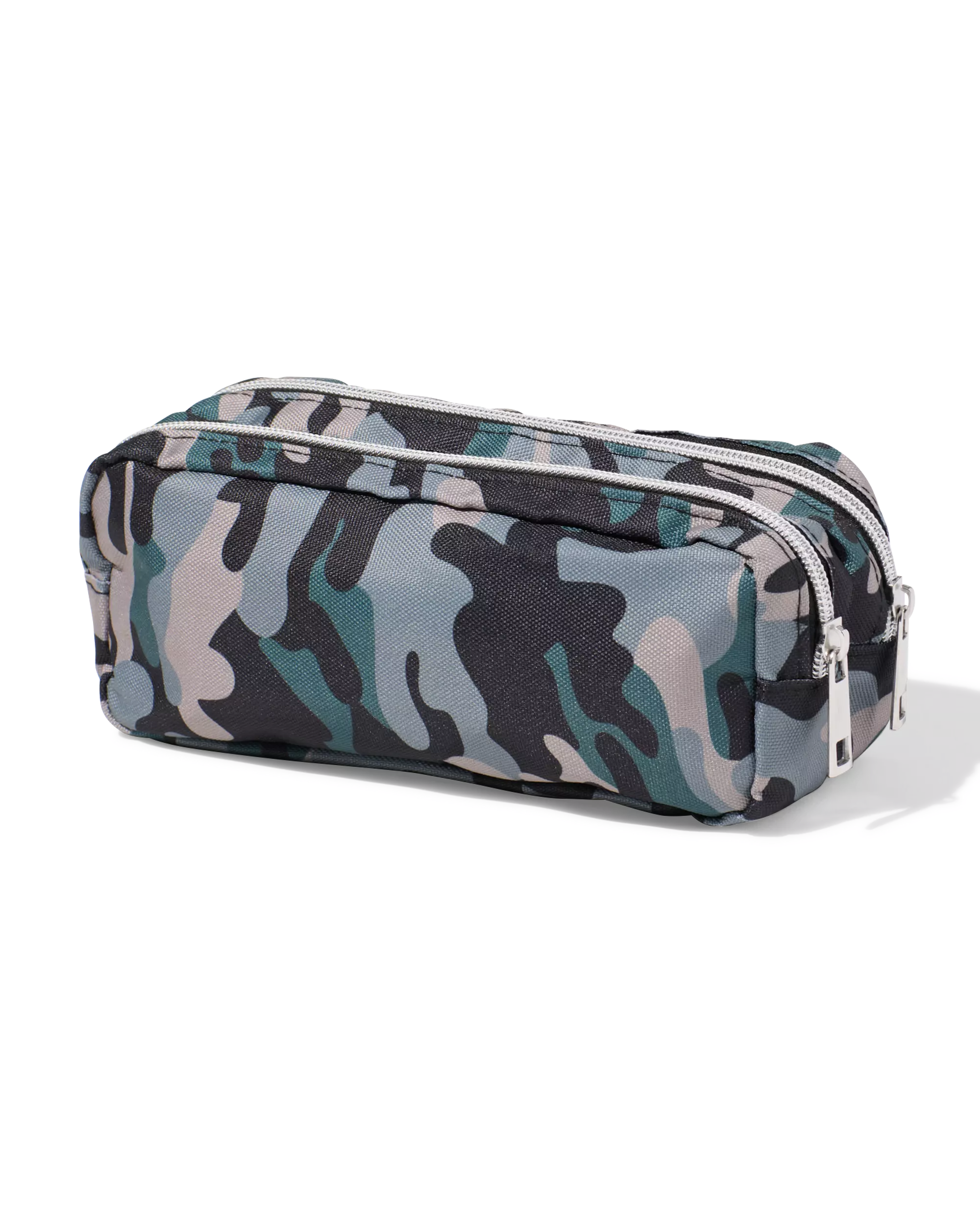trousse double zip camouflage 