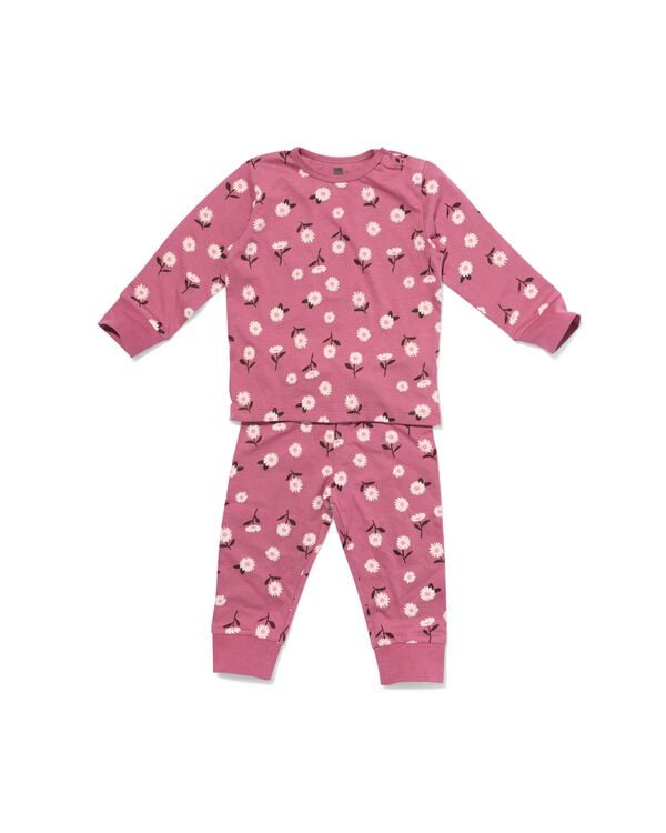pyjama b&eacute;b&eacute; fleurs rose fonc&eacute; rose fonc&eacute; - 33308860DARKPINK - HEMA