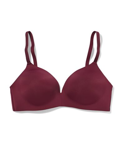 soutien-gorge pr&eacute;form&eacute; sans armatures micro rouge fonc&eacute; - 21813500DARKRED - HEMA
