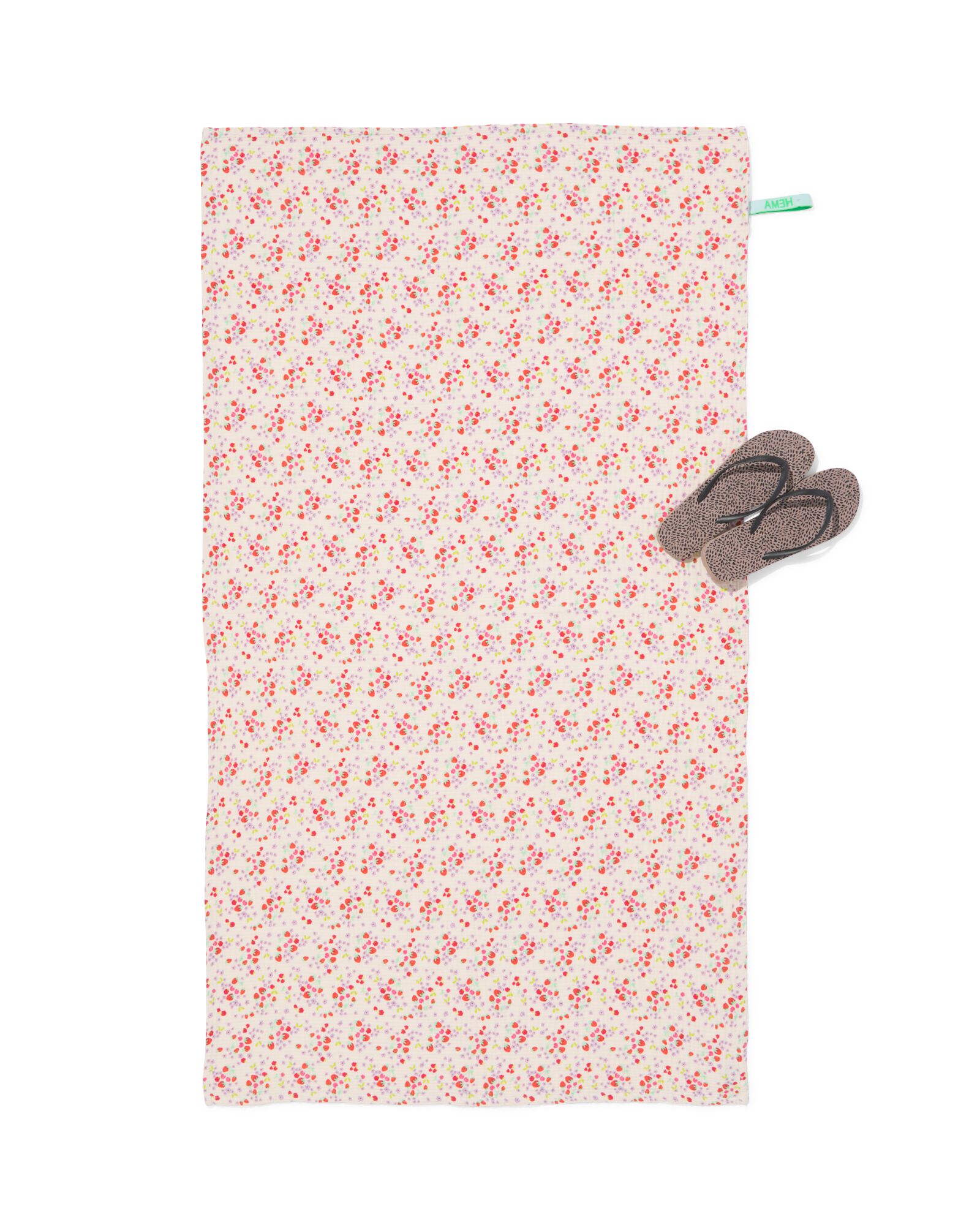 kinderstrandlaken 80x140cm mousseline bloemen - 5200266 - HEMA