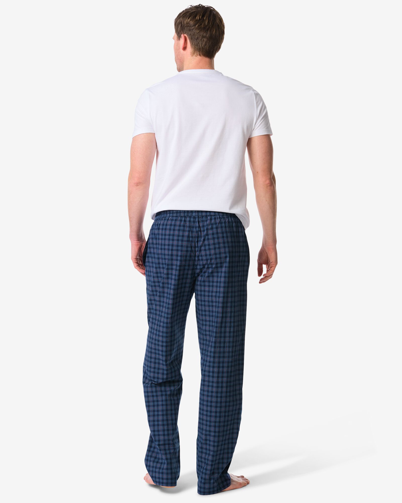 pantalon de pyjama homme coupe r&eacute;guli&egrave;re carreaux bleu fonc&eacute; - 23686110DARKBLUE - HEMA