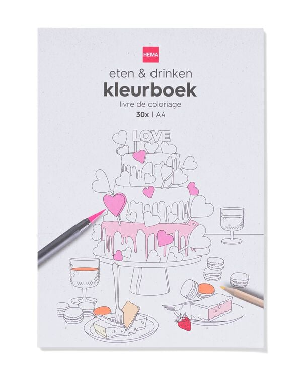 kleurboek A4 eten en drinken