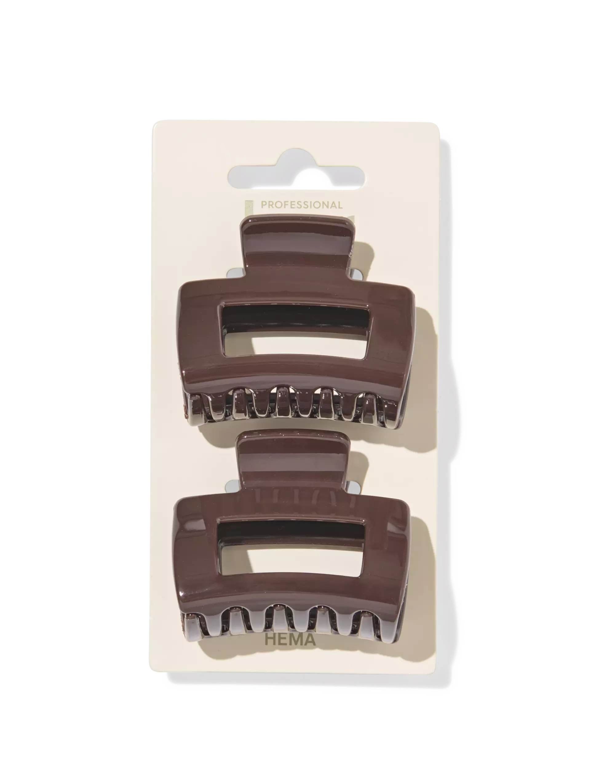pince à cheveux 5cm carrée marron - 2 pièces