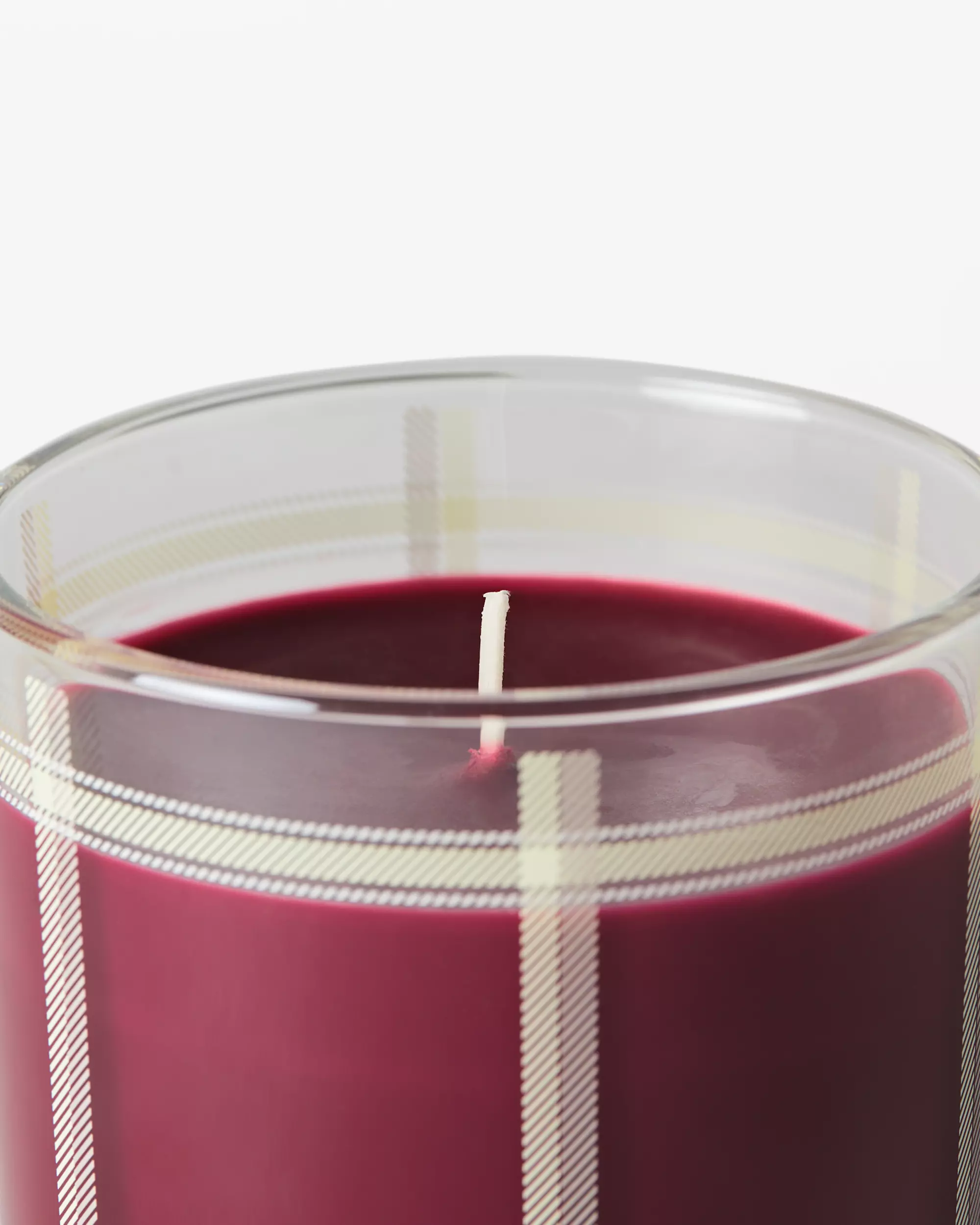 bougie parfumée ⌀10x10cm verre carreaux cerise